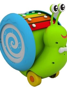 Green Snail Musical Xylophone Pull Toy for Kids